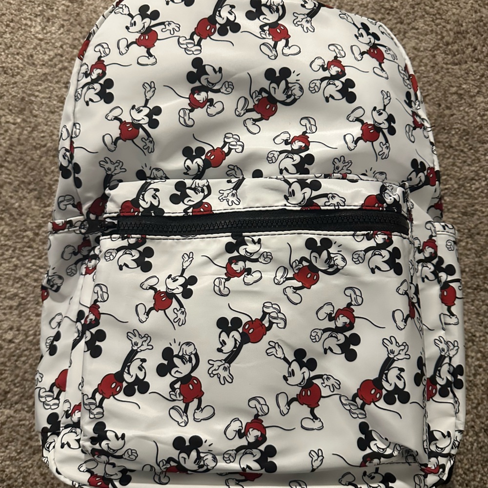 Large Disney Mickey Mouse Expressions Backpack~Blue Laptop Bag 18 x 14" new